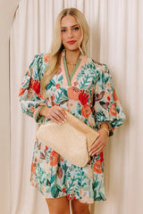 Life In Full Bloom Mini Dress in Limpet Shell