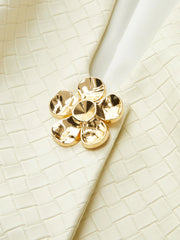 Floral Metal Button Faux Leather Mini Dress