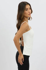 White Singlet Top Backless