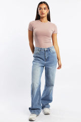 Pink T Shirt Short Sleeve Crew Neck Supersoft