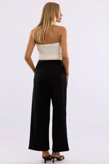 Black Tailored Pants Mid Rise