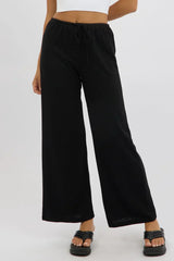 Black Wide Leg Pants Low Rise