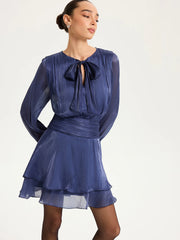 Ruched Waist Ruffle Mini Dress