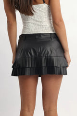 Black Pleated Mini Skort