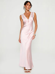Liliya Lace Maxi Dress Pink