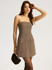 Plaid Dress with Front Pockets