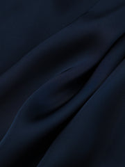 Long Sleeve Cross Neck Satin Tiered Mini Dress