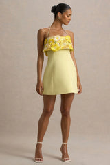 Shelley | Lemon Floral Bandeau Micro-Mini Dress