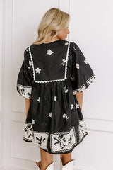 Picture Perfect Floral Mini Dress in Black