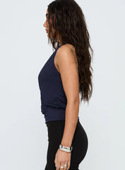 Michella Wrap Top Navy