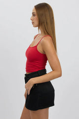 Red Cami Top Thin Strap Supersoft