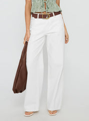 Serenitia Mid Rise Relaxed Jeans White Wash