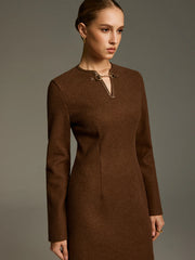 Horsebit Detail A-Line Mini Dress