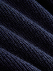 Contrast-Trim Tie-Neck Knit Midi Dress