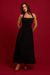 Black Maxi Dress Halter Neck