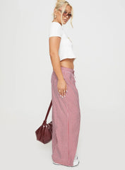 Holiday Tie Front Pants Red/White Stripe