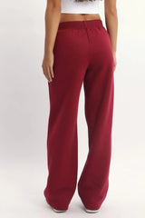 Red Track Pants Wide Leg