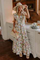 Romance In France Floral Maxi Dress