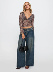 Fast Times Long Sleeve Top Leopard