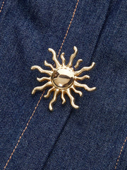 Denim Sleeveless Pleated Shirt Dress