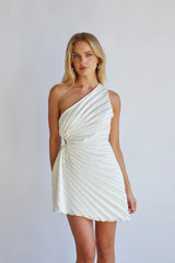 Carrie One Shoulder Plisse Mini Dress