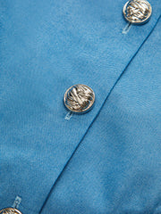 Contrast Panel Button Shirt Dress