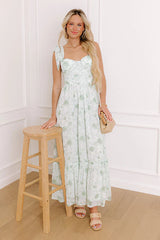 Venetian Garden Floral Maxi Dress in Mint