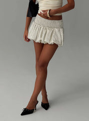 Sitting Pretty Bubble Hem Mini Skirt Polka Dot