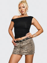 So Confident Mini Skirt Tiger