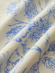 Shirt Collar Floral Jacquard Mini Dress