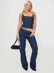 Charismatic Denim Corset Dark Pinstripe