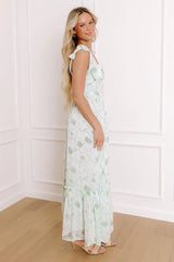 Venetian Garden Floral Maxi Dress in Mint