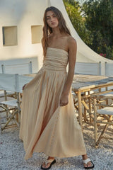 Betsy Dress - Gold & Ivory