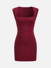 Square-Neck Sleeveless Dress