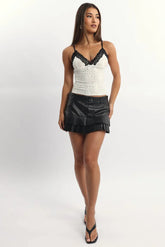 Black Pleated Mini Skort