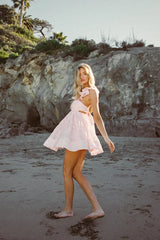 Cara Floral Eyelet Flutter Sleeve Babydoll Mini Dress