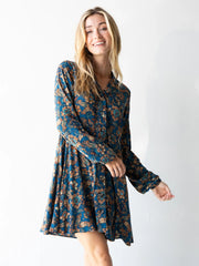Ansley Woven Tunic Shirt Dress - Paisley Floral