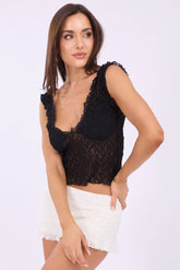 Black Lace Top Sleeveless