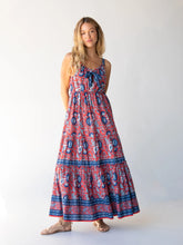 Isabella Maxi Dress - Red Blue Floral