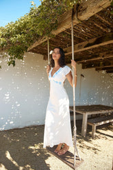 Sweetest Dreams Linen Maxi Dress White