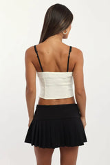 White Cami Bandeau Sleeveless Sweetheart Neckline