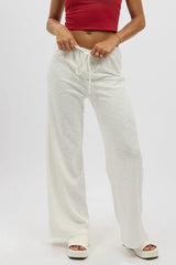 White Wide Leg Pants Low Rise