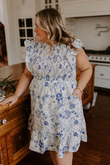 Whimsical Daydream Floral Smocked Mini Dress Curves