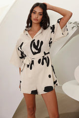 Wander Into Possibilities Romper Beige