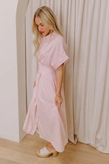 Sunlit Stroll Stripe Maxi Dress in Pink