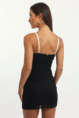 Black Bodycon Dress Mesh Mini