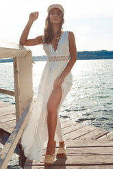 Playing Games Maxi Dress White