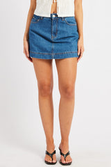 Denim Skort Skirt High Rise