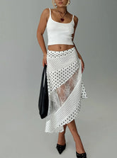 Rennar Maxi Skirt White / Polka Dot