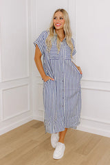 Coastal Charisma Stripe Midi Dress